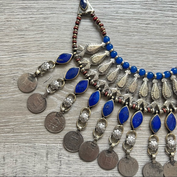 Vintage Afghan Turkmen Lapis Necklace - Picture 2 of 6